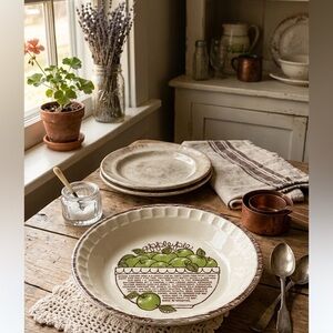 Vintage McCoy Pottery Apple Pie Recipe Plate - USA Made